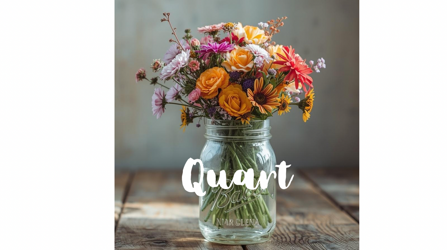Mason Jar Vase ~ Quart